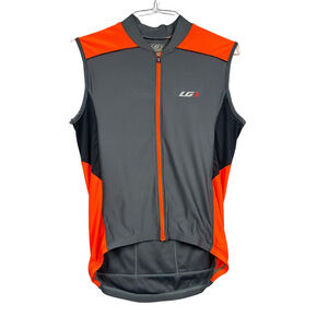 Garneau Men’s Cycling Jersey Orange and Gray Full Zip Size Medium